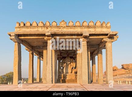 Saasivekaalu,, Sasivekalu Ganesha tempio, Hampi, India Foto Stock