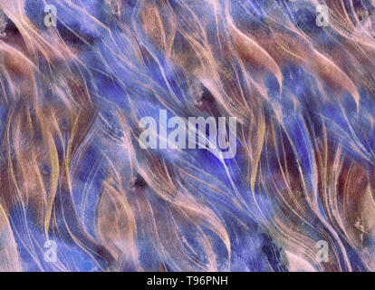 Disegnate a mano ad acquerello sfondo senza giunture. Configurazione astratta appare come capelli, onde o filettature. Texture per tessili, confezione, biglietti di auguri, scrapb Foto Stock