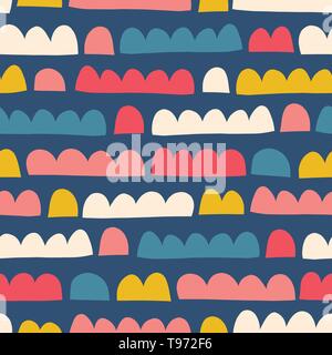 Abstract kids forme seamless modello di vettore di carta tagliato stile collage Illustrazione Vettoriale