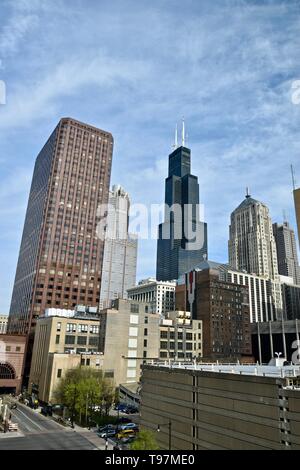 Chicago il famoso Willis Tower, precedentemente SearsTower, Chicago Loop, Chicago, USA Foto Stock