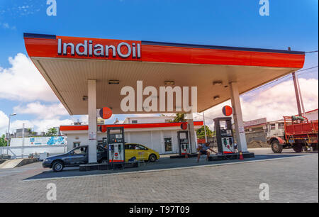 Mauritius - stazione di pompaggio dalla Indian gas company IndianOil fornire gas servizio al pubblico Foto Stock