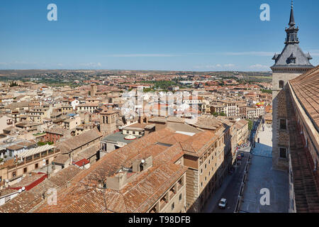 Tradizionale spagnolo città medievale di Toledo da un punto di vista. Viaggiare Foto Stock