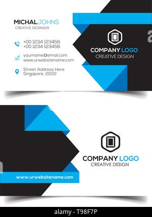Moderne Professional Business Card Design Illustrazione Vettoriale