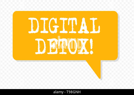 La grafia la scrittura di testo Digital Detox. Foto concettuale periodo di tempo durante una dimostrazione di fermate da l'utilizzo dei gadget Foto Stock