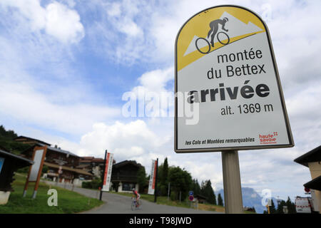 Cyclisme. Montée du Bettex. Arrivée. Altitudine : 1.369 m. Alta Savoia. La Francia. Foto Stock