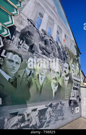 L'Irlanda, nella contea di Sligo Sligo town, carta murale del centesimo anniversario del 1916 ribellione in Irlanda. Foto Stock