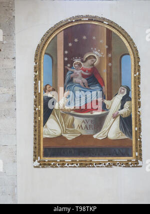 Todi Umbria Italia Italia. Chiesa di San Fortunato interni. Cappella della "Madonna di Pompei", pittura. Foto Stock