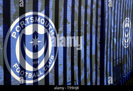 Vista generale dell'esterno del Fratton Park prima che il gioco durante il Cielo lega Bet One Play-off, Semi Finale, la seconda gamba corrispondono a Fratton Park di Portsmouth. Foto Stock