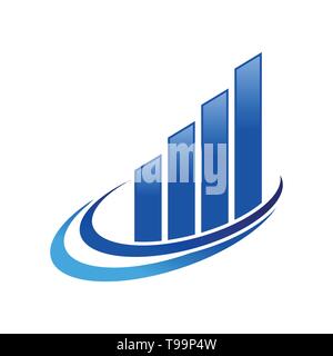Rapida crescita economica blu simbolo vettore Logo grafico del modello di progettazione Illustrazione Vettoriale