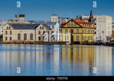 Il centro di Reykjavik in autunno. L'Islanda Foto Stock