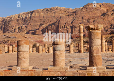 Il Templo Griego, Petra, Jordania, Oriente Medio Foto Stock