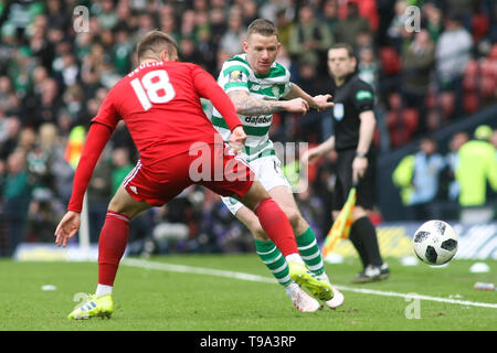 Glasgow, Scozia - aprile 14. Callum McGregor di Celtic durante la William Hill Coppa Scozzese semi finale tra Celtic e Aberdeen all'Hampden Park il 14 aprile 2019 a Glasgow, in Scozia. (Foto di Scottish Borders Media/Alamy Live News) Foto Stock