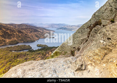 Panorama da ben un'an nelle Highlands della Scozia Foto Stock