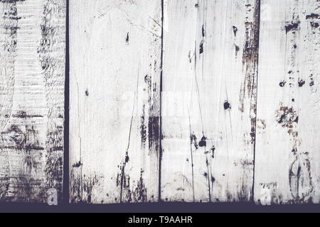 Grunge background. Peeling vernice su un vecchio di legno.la vernice bianca.in stile vintage concetto di decorazione idea Foto Stock