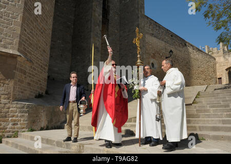 Santa Messa di Pasqua fuori dal Monastero di Pedralbes Foto Stock