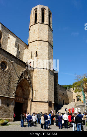 Santa Messa di Pasqua fuori dal Monastero di Pedralbes Foto Stock