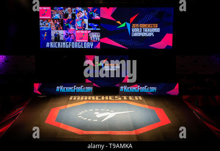 Nazionale Centro Taekwondo, Manchester, Regno Unito. Il 17 maggio 2019. Taekwondo Campionati del Mondo, giorno 3; all'interno dell'Arena di Manchester prima del Taekwondo Campionati del Mondo Credito: Azione Sport Plus/Alamy Live News Foto Stock
