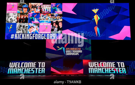 Nazionale Centro Taekwondo, Manchester, Regno Unito. Il 17 maggio 2019. Taekwondo Campionati del Mondo, giorno 3; all'interno dell'Arena di Manchester prima del Taekwondo Campionati del Mondo Credito: Azione Sport Plus/Alamy Live News Foto Stock