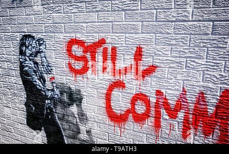 Sheffield, nessuna selezione, UK. Il 17 maggio 2019. Un graffiti per artista bubba2000 è visibile su una parete a Sheffield. Credito: Ioannis Alexopoulos SOPA/images/ZUMA filo/Alamy Live News Foto Stock