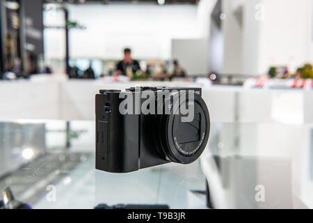 Panasonic Lumix LX15 4K WIFI 3x Zoom fotocamera digitale Ultra HD in esposizione presso lo showroom della fiera Panasonic, Global Innovations Show IFA 2018 Foto Stock