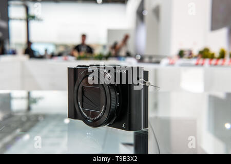 Panasonic Lumix LX15 4K WIFI 3x Zoom fotocamera digitale Ultra HD in esposizione presso lo showroom della fiera Panasonic, Global Innovations Show IFA 2018 Foto Stock