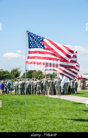 Una raccolta di militari in Kennewick, Washington. Foto Stock