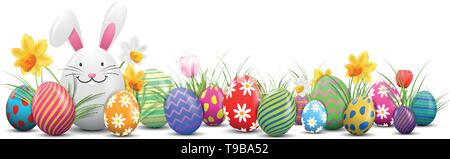 Coniglietto di pasqua con le uova di pasqua di Symbol Illustrazione Vettoriale