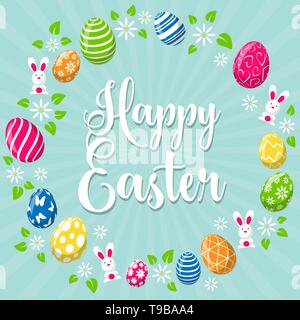 Felice Pasqua scheda in background Illustrazione Vettoriale