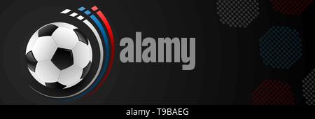 Soccer banner con bandiera della Russia colori astratto disegno vettoriale Illustrazione Vettoriale