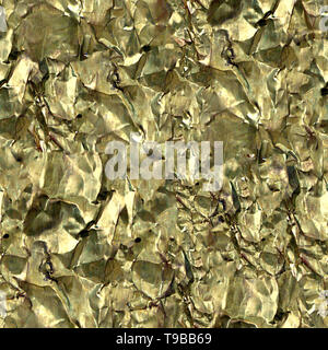 Crumpled di lamina di oro Texture Seamless Tile Foto Stock