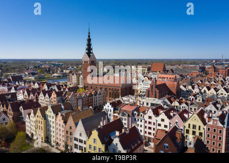 Vista aerea del Elblag città vecchia, Polonia Foto Stock