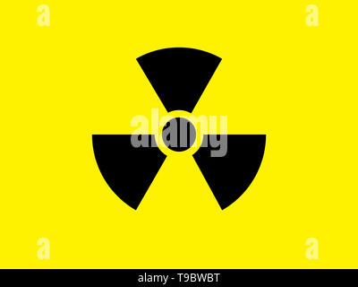 Pericolo nucleare illustrazione del simbolo in giallo e nero Foto Stock