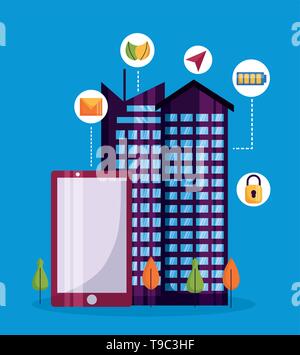 Smart city design Illustrazione Vettoriale