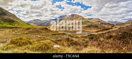 Impressione delle Highlands scozzesi e Loch Affric in Scozia Foto Stock