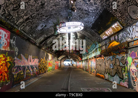 Le volte a botte, Leake Street archi, Waterloo, Southwark, London, SE1, Regno Unito Foto Stock