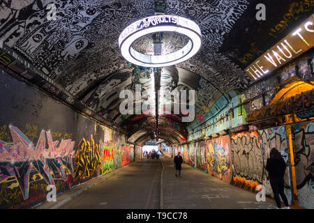 Le volte a botte, Leake Street archi, Waterloo, Southwark, London, SE1, Regno Unito Foto Stock