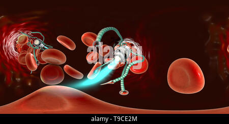 Medical nanorobot, illustrazione Foto Stock