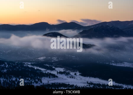 Da molti parchi curva, lungo Trail Ridge Road. Estes Park, Colorado. Foto Stock