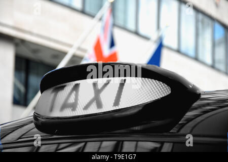 Taxi auto a Londra - il fuoco selettivo Foto Stock