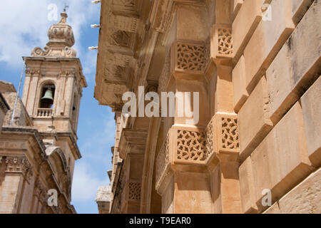 L'Europa, Malta, Mdina. Storico San Paolo Square (aka Piazza San nottolino). Foto Stock
