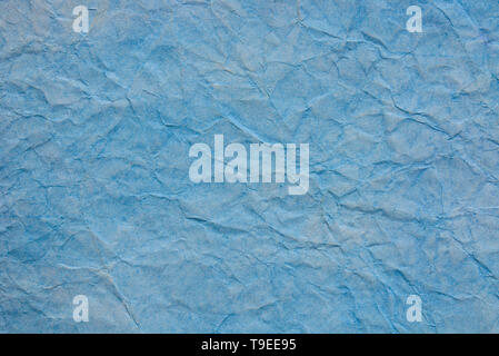 Colore blu sgualcita carta pastello texture di sfondo Foto Stock