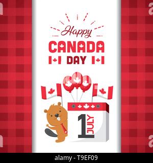 Felice giorno canada Illustrazione Vettoriale