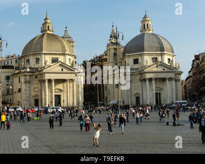 Santa Maria dei Miracoli e di Santa Maria di Montesanto chiese. Foto Stock