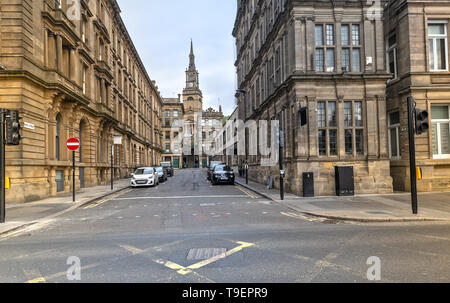 Impressione di Newcastle upon Tyne con la Chiesa di Tutti i Santi Foto Stock