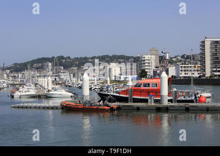 Port de Plaisance du Havre. Sapeurs-Pompiers. Non è in grado di de sauvetage. Foto Stock