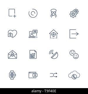 Linea sottile icon set. Icone per il web, applicazioni e altri programmi Illustrazione Vettoriale