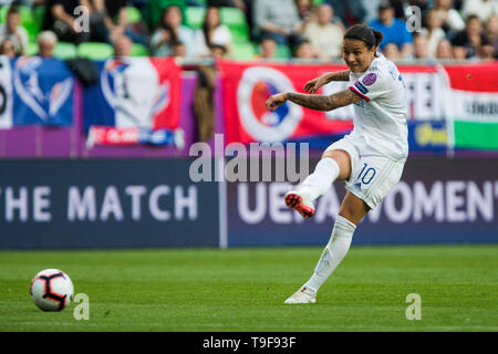 Groupama Arena, Budapest, Ungheria. 18 Maggio, 2019. La UEFA Womens Champions League, Lione rispetto a Barcellona; Dzsenifer Marozsan di Lione germogli su obiettivo Credito: Azione Sport Plus/Alamy Live News Foto Stock