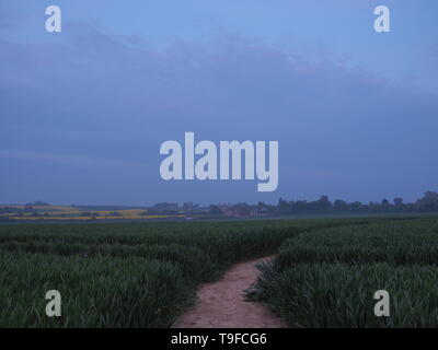 Eastchurch, Kent, Regno Unito. 18 Maggio, 2019. Regno Unito Meteo: questa sera al tramonto in Eastchurch, Kent. Credito: James Bell/Alamy Live News Foto Stock