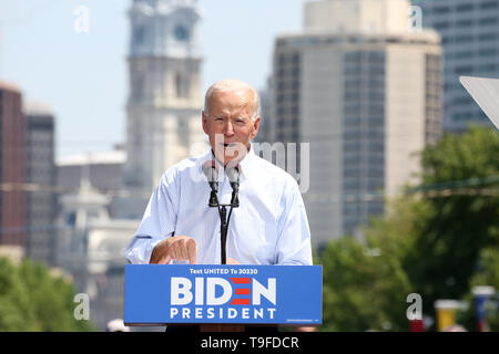 Philadelphia, PA, Stati Uniti d'America. 18 Maggio, 2019. : Joe Biden detiene il primo rally di campagna nel luogo di nascita della democrazia americana, Philadelphia, PA 18 maggio 2019 Credit: : Star Shooter/media/punzone Alamy Live News Foto Stock