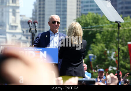 Philadelphia, PA, Stati Uniti d'America. 18 Maggio, 2019. : Joe Biden detiene il primo rally di campagna nel luogo di nascita della democrazia americana, Philadelphia, PA 18 maggio 2019 Credit: : Star Shooter/media/punzone Alamy Live News Foto Stock